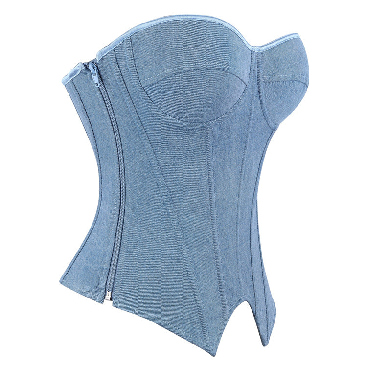 Denim Bustier Shapewear Top