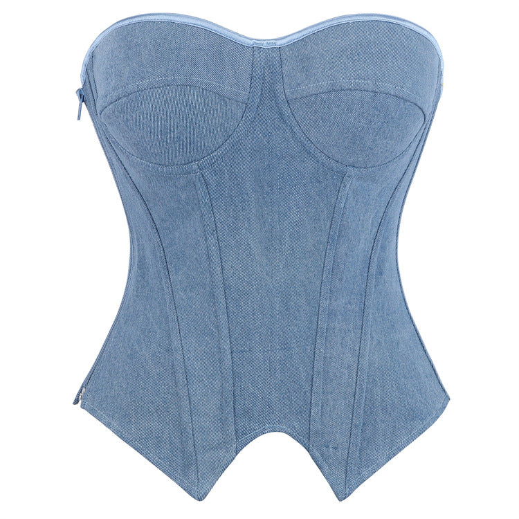 Denim Bustier Shapewear Top