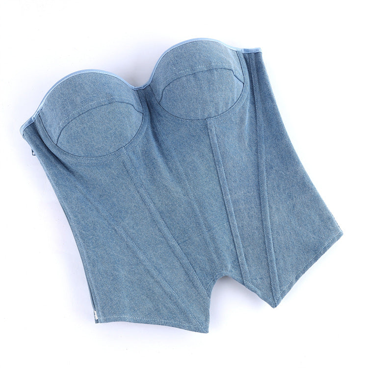 Denim Bustier Shapewear Top