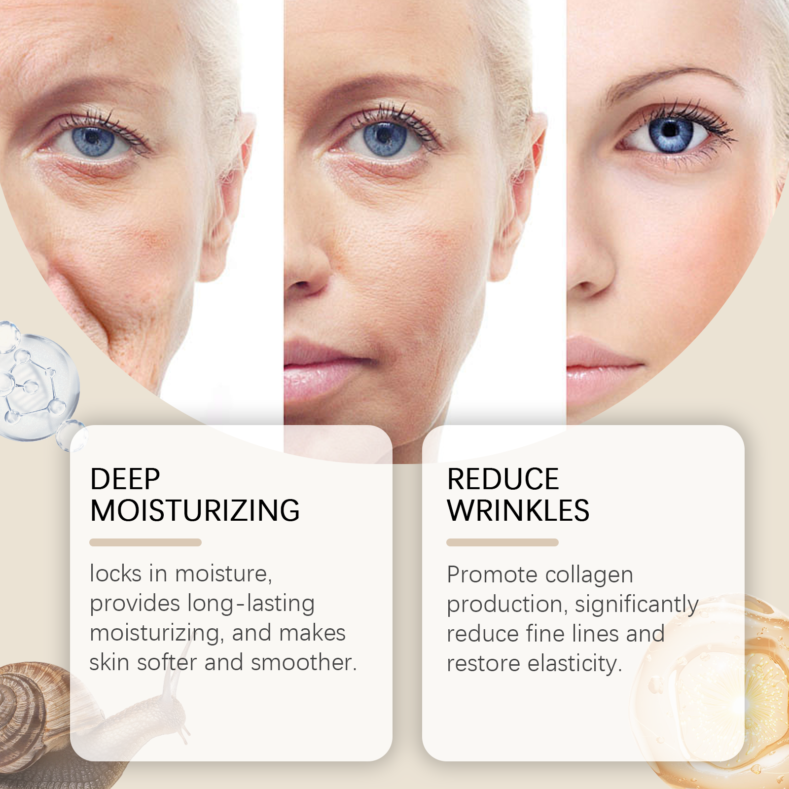 Hoygi Snail Mucin Serum Hydrating, Moisturizing, Clear, Radiant, Radiant And Rough Essence